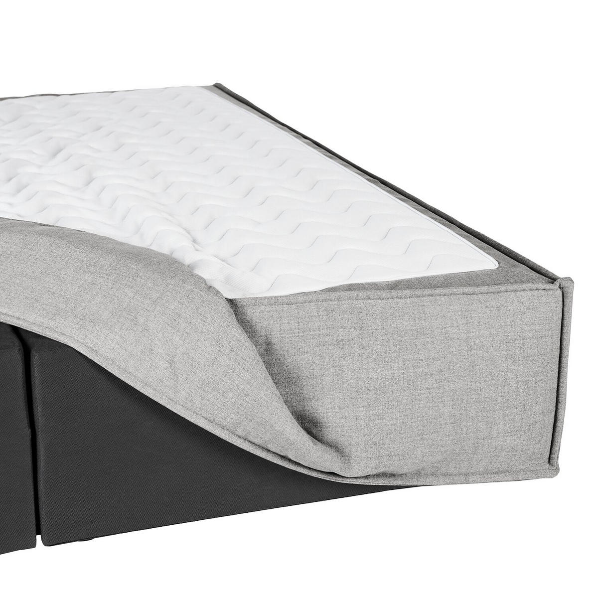 BOXSPRINGBETT 200/220 cm  in Anthrazit  - Anthrazit/Schwarz, Design, Kunststoff/Textil (200/220cm) - home24