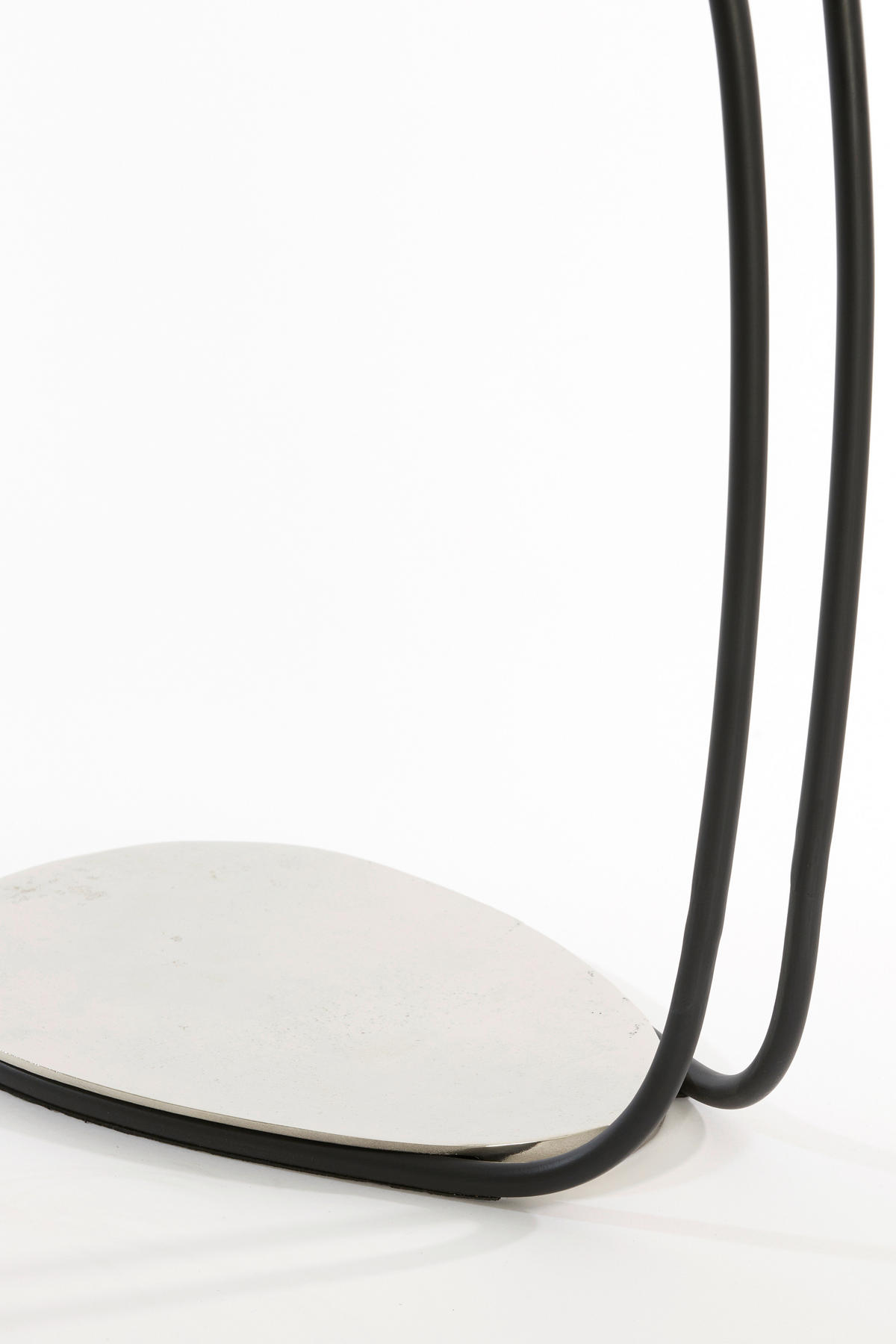 BEISTELLTISCH 42/27/53 cm MARSH Schwarz, Nickelfarben oval  - Schwarz/Nickelfarben, Trend, Metall (42/27/53cm) - Light & Living