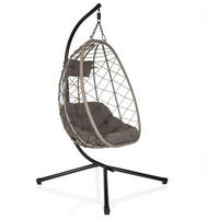 HÄNGESESSEL 98/188/114 cm Eisen  - Schwarz/Grau, MODERN, Kunststoff/Textil (98/188/114cm) - MID.YOU