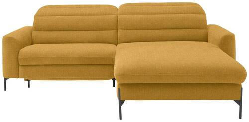 ECKSOFA in Flachgewebe Currygelb  - Currygelb/Schwarz, Design, Textil/Metall (252/191cm) - Dieter Knoll