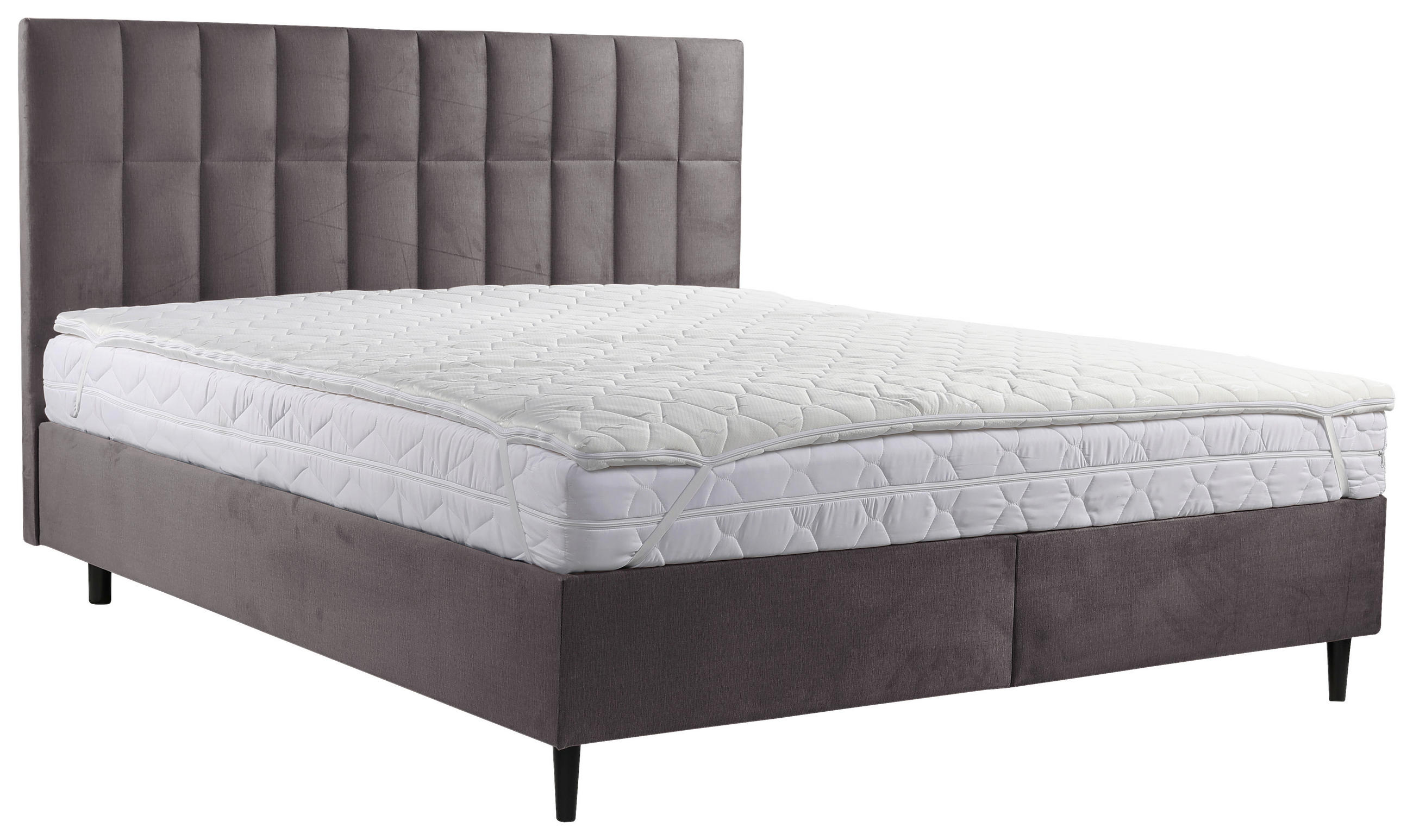 BOXBETT 180/200 cm  in Dunkelgrau  - Dunkelgrau/Schwarz, KONVENTIONELL, Holz/Textil (180/200cm) - Boxxx