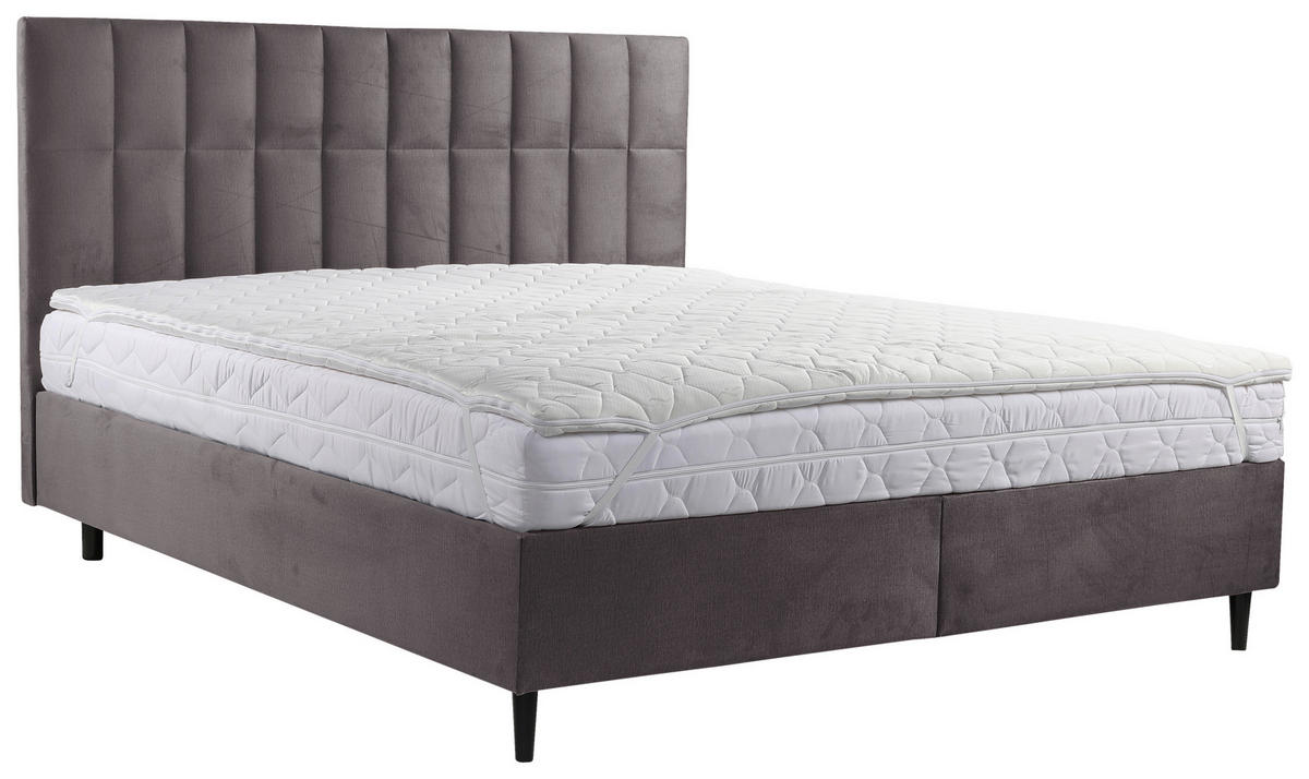 BOXBETT 180/200 cm  in Dunkelgrau  - Dunkelgrau/Schwarz, KONVENTIONELL, Holz/Textil (180/200cm) - Boxxx