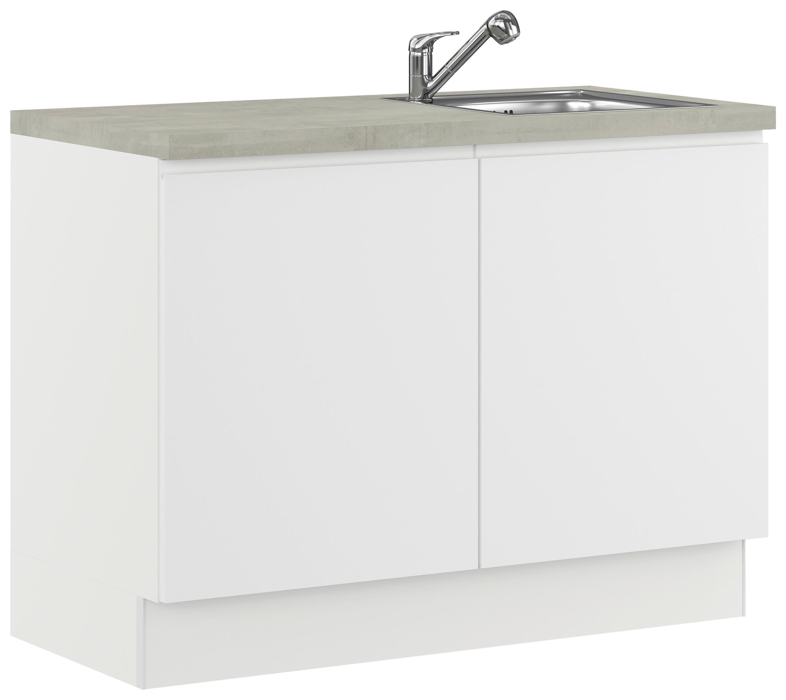 SPÜLENUNTERSCHRANK 120/91,8/58 cm  Weiss  - Weiss/Hellgrau, Basics, Holzwerkstoff (120/91,8/58cm) - Impuls