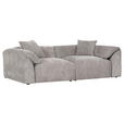 BIGSOFA Flachgewebe Braun  - Schwarz/Braun, MODERN, Kunststoff/Textil (228/66/111cm) - Carryhome