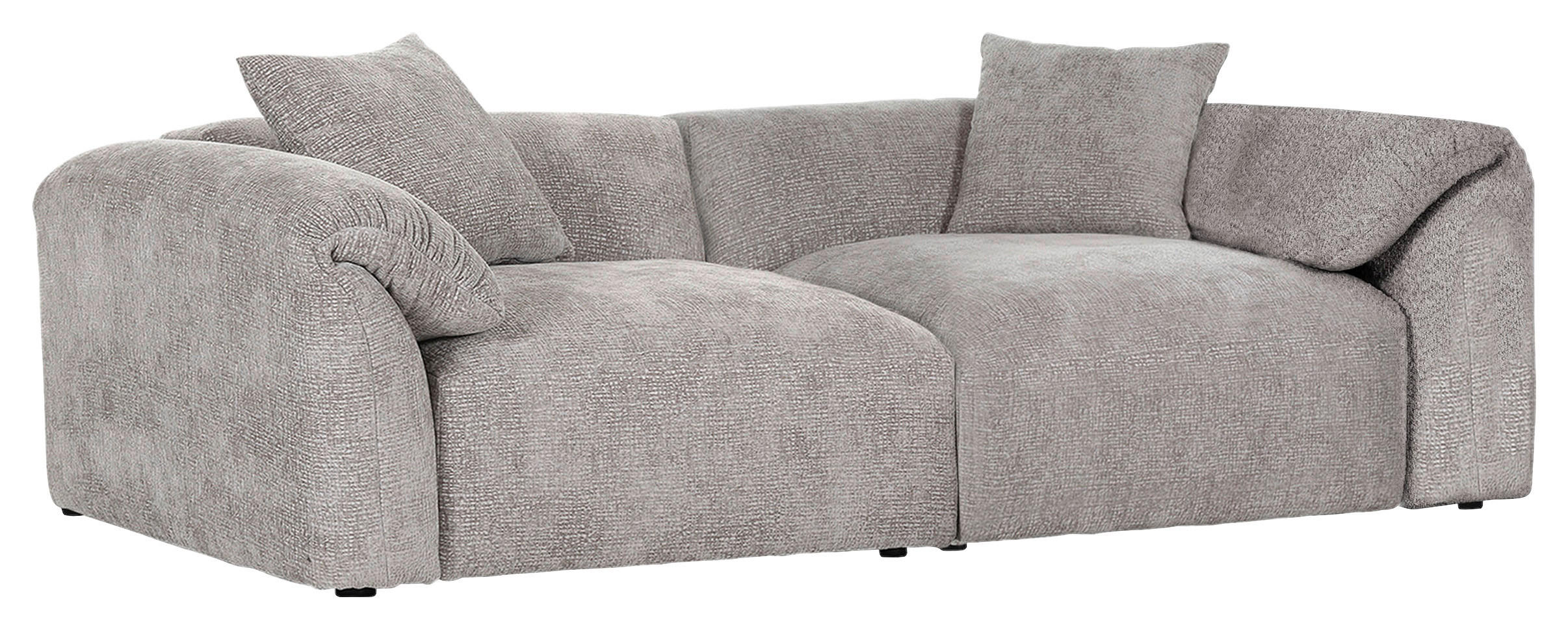 BIGSOFA Flachgewebe Braun - Schwarz/Braun, MODERN, Kunststoff/Textil (228/66/111cm) - Carryhome