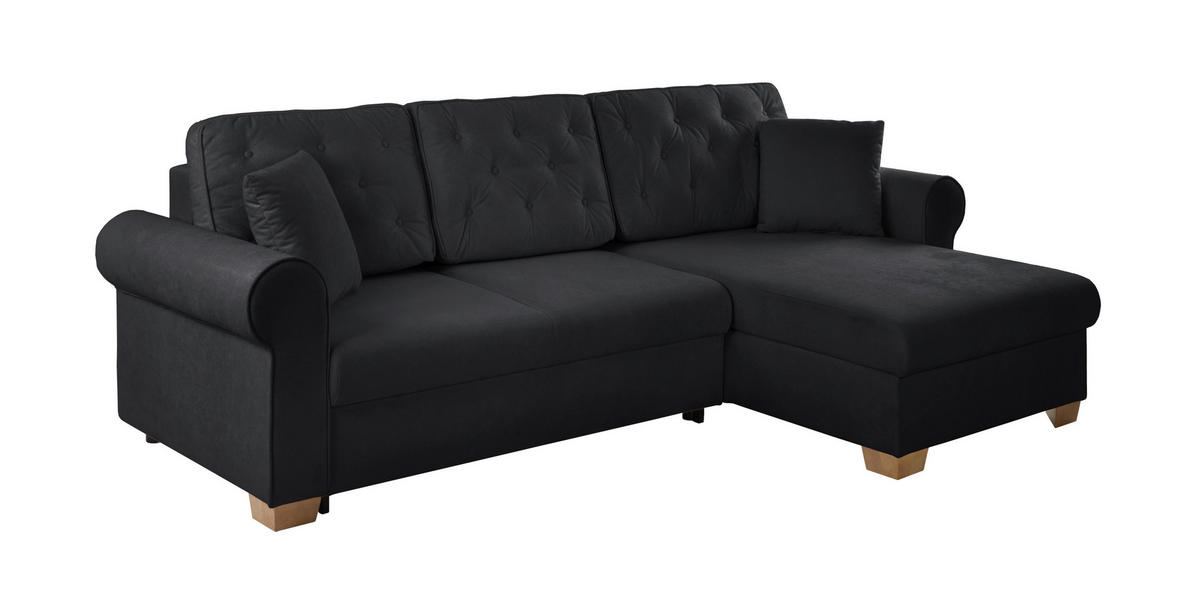 ECKSOFA Arles Anthrazit  - Anthrazit/Buchefarben, Design, Holz/Textil (266/161cm) - MID.YOU