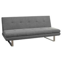 SCHLAFSOFA in Webstoff Grau  - Chromfarben/Grau, Design, Textil/Metall (184/82/83cm) - Livetastic