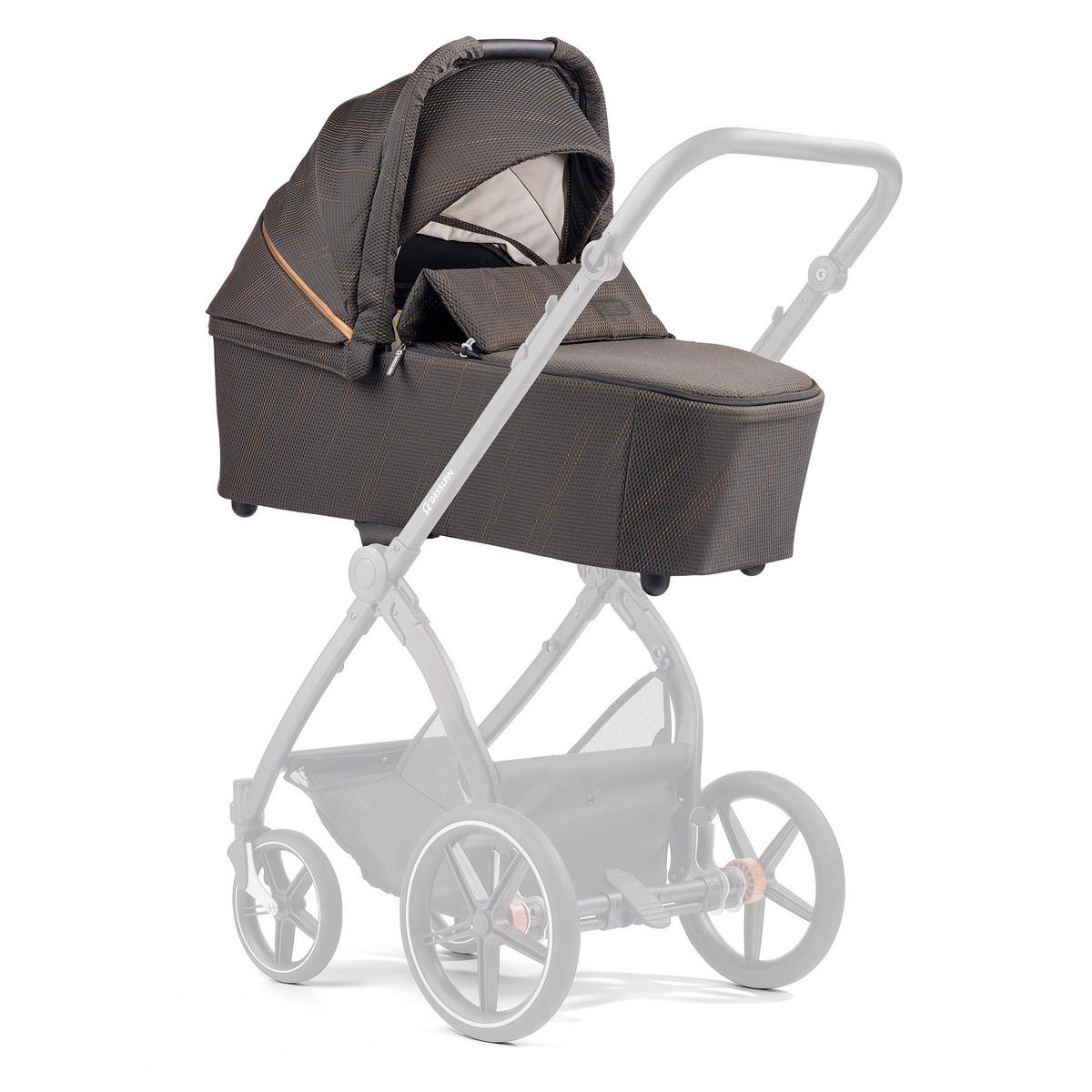 KINDERWAGENSET FX4 Classic  - Schwarz/Kupferfarben, Basics, Textil/Metall (57/129/100cm) - Gesslein