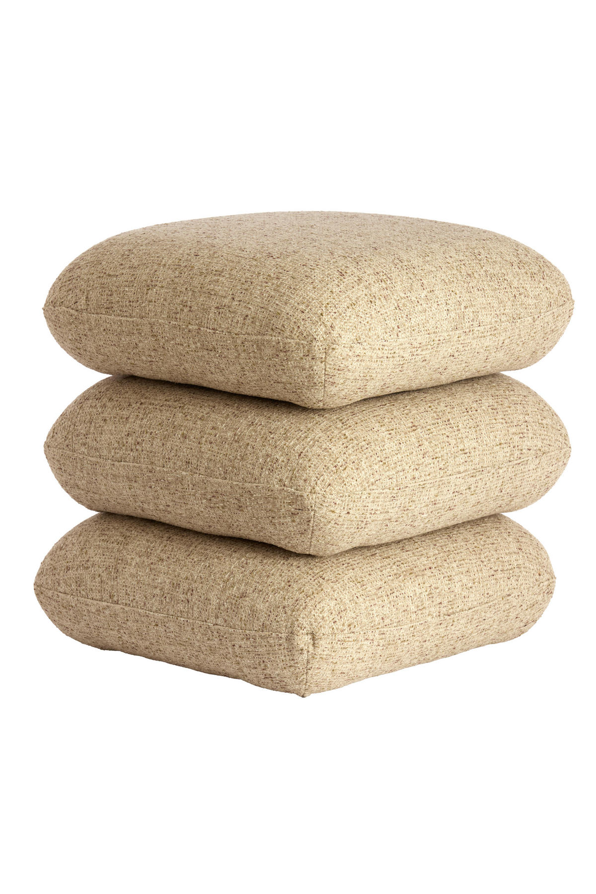 POUF LAURIE 44,5/44,5/44,5 cm  - Creme/Hellgrau, Basics, Textil (44,5/44,5/44,5cm) - Light & Living