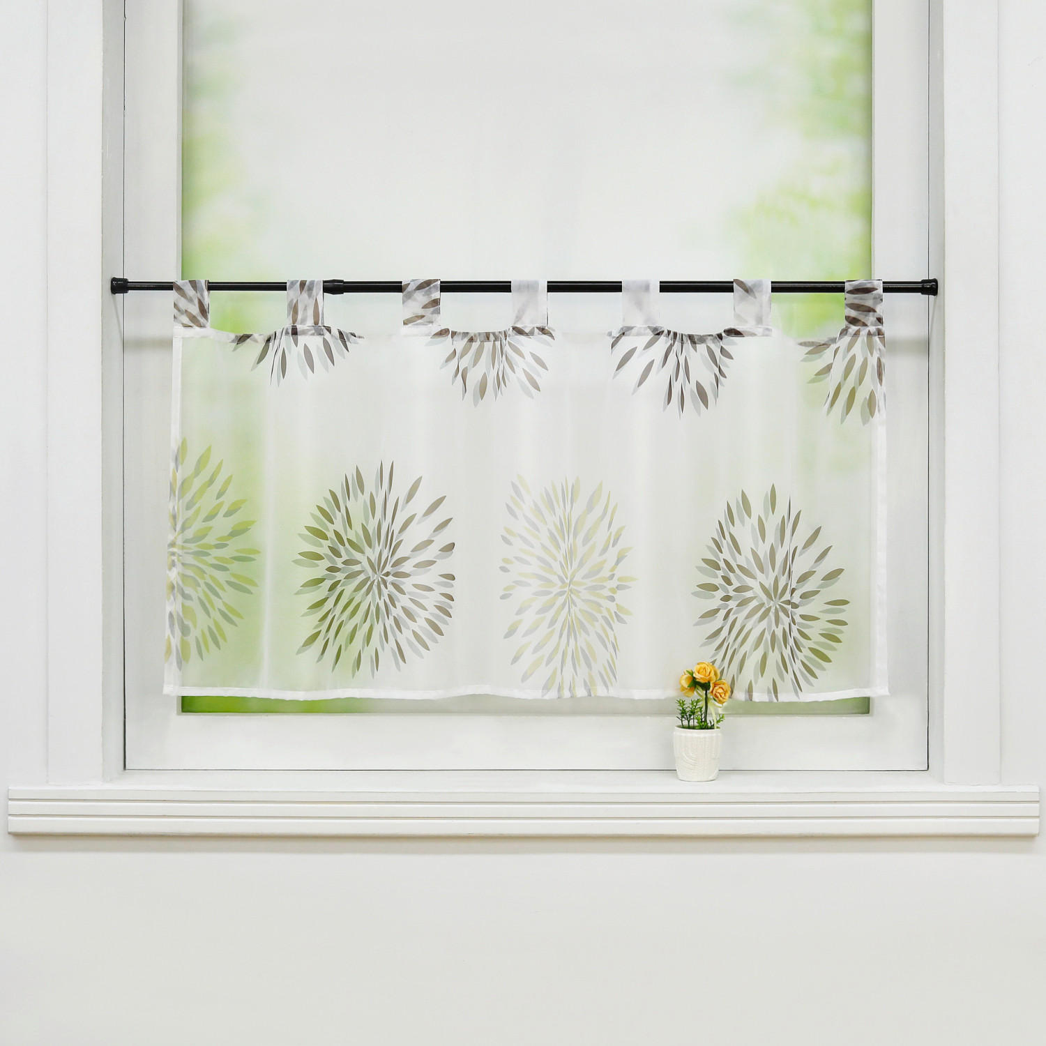 SCHEIBENGARDINE   120/60 cm   - Hellbraun/Weiß, Basics, Textil (120/60cm)