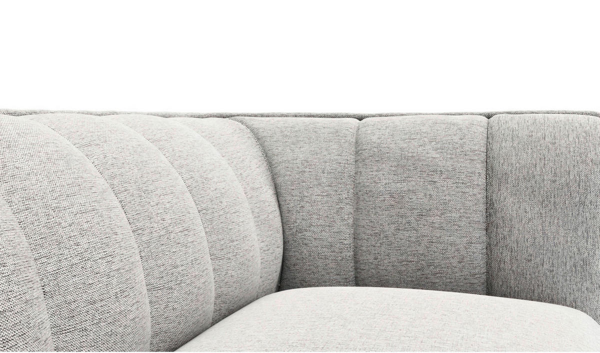 3-SITZER-SOFA Chenille, Webstoff, Flachgewebe Hellgrau  - Hellgrau/Schwarz, Design, Holz/Textil (209/75/91cm) - Livetastic