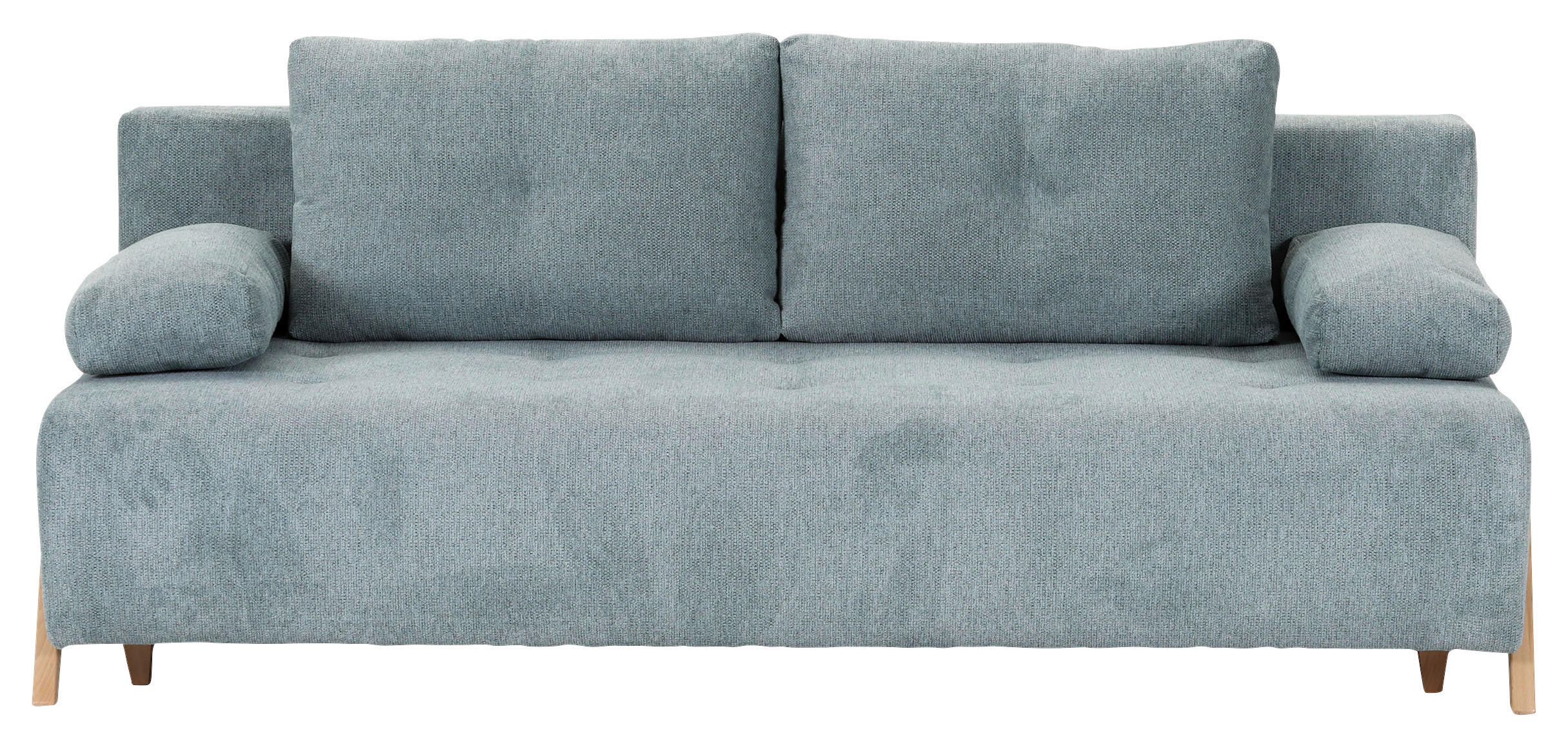 SCHLAFSOFA  mit Liegefunktion, Rücken echt Flachgewebe Mintgrün  - Buchefarben/Mintgrün, KONVENTIONELL, Holz/Textil (204/75/100cm) - Carryhome
