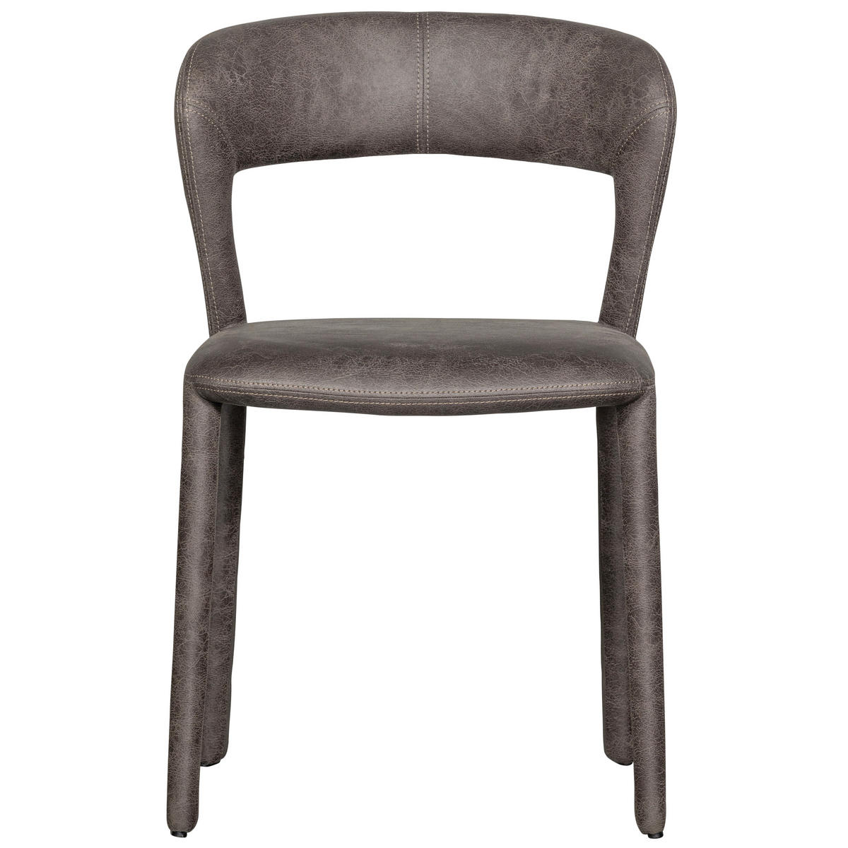 STUHL-SET 2 Stück  Lederlook  - Schwarz/Grau, MODERN, Kunststoff/Textil (51/76/56cm) - Livetastic