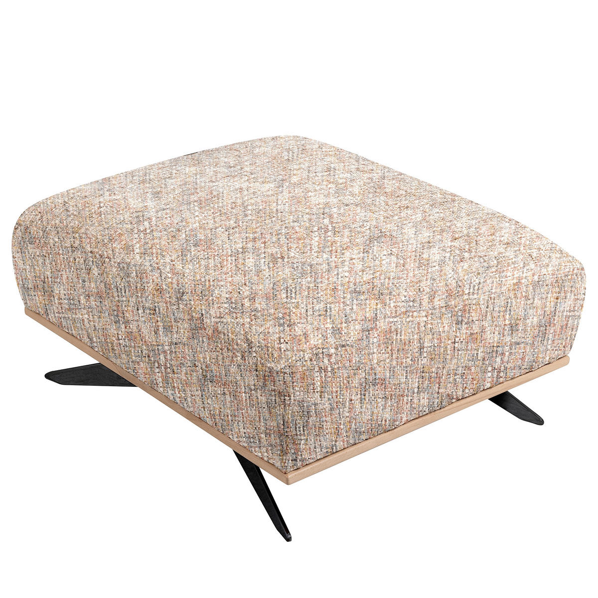 HOCKER in Textil Blau, Gelb, Rot, Weiß  - Blau/Gelb, Design, Holz/Textil (95/46/80cm) - Livetastic