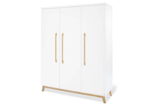 BABYKLEIDERSCHRANK PINOLINO RIVA Weiß  - Weiß/Naturfarben, Design, Holz (150/193/58cm) - Pinolino