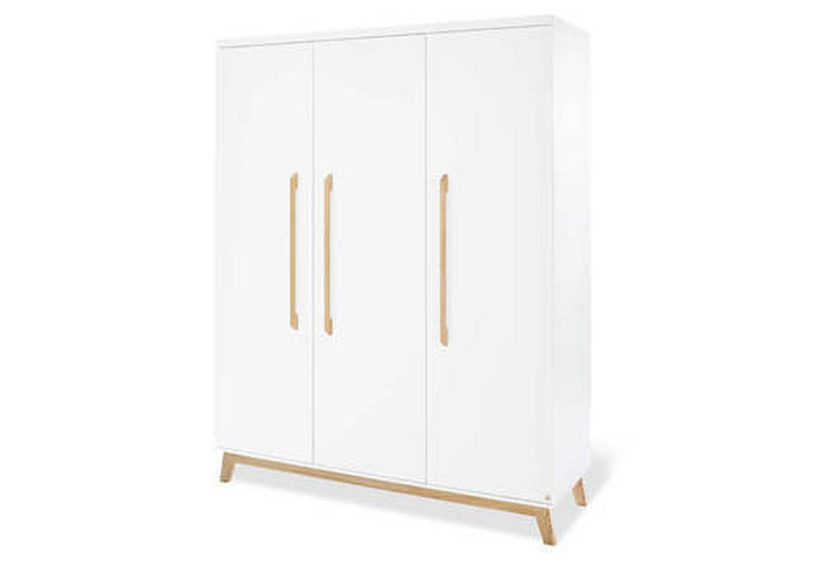 BABYKLEIDERSCHRANK PINOLINO RIVA  - Naturfarben/Weiß, Design, Holz (150/193/58cm) - Pinolino