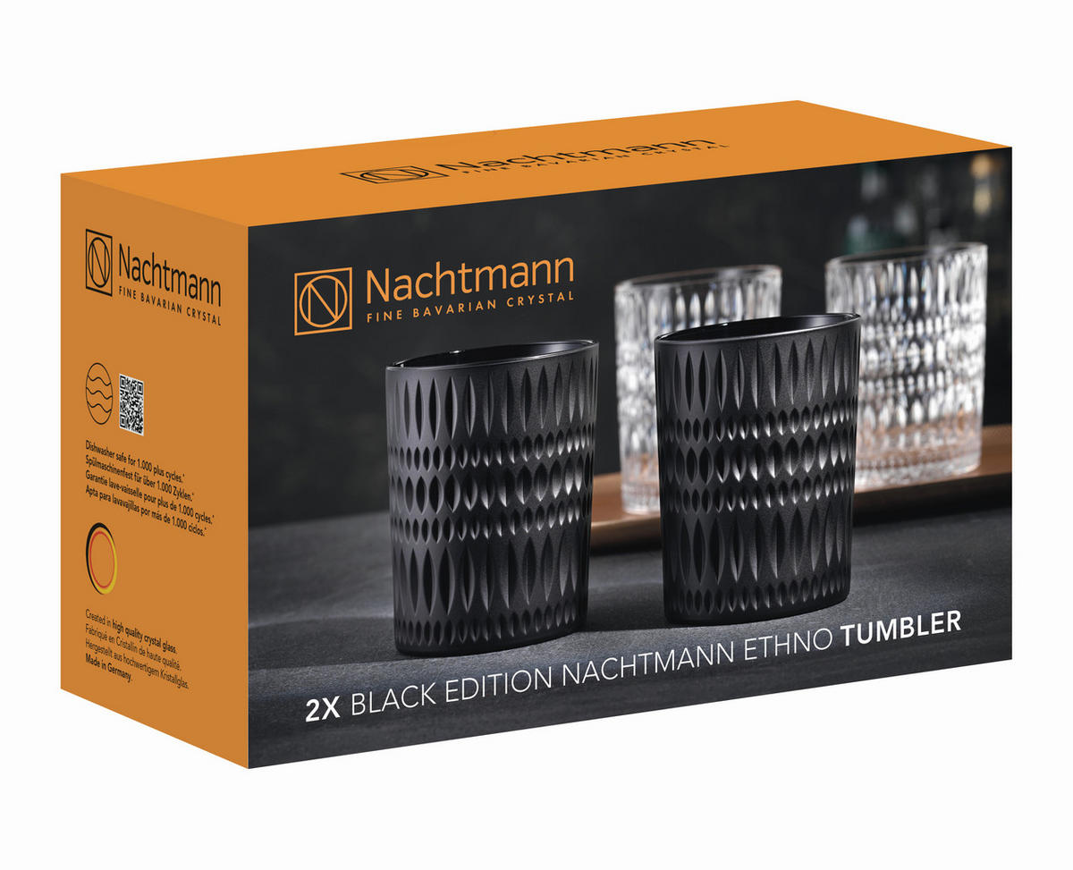 WHISKYGLAS Nachtmann 304 ml 2-teilig  - Schwarz, LIFESTYLE, Glas - Nachtmann