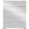 KOMMODE 82/102/42 cm  in Weiss  - Weiss/Alufarben, Design, Glas/Holzwerkstoff (82/102/42cm) - Livetastic