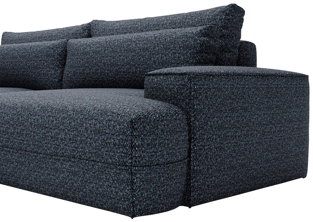 ECKSOFA in Struktur Blau  - Blau/Schwarz, Design, Kunststoff/Textil (156/272cm) - Livetastic