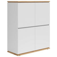 VISOKA KOMODA, bela, hrast artisan  - črna/bela, Moderno, leseni material (100/121/42cm) - Xora