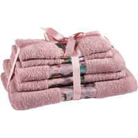 FROTTIERSET Dunkelrosa 5-teilig  - Dunkelrosa, KONVENTIONELL, Textil - Essenza