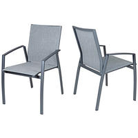 STAPELSESSEL Metall, Textil Anthrazit, Schwarz  - Anthrazit/Schwarz, Design, Textil/Metall (57/87/64cm)