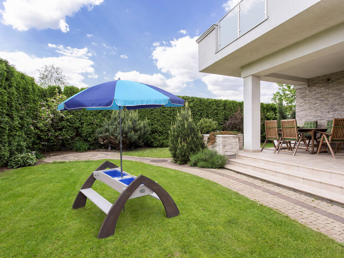 SAND- UND WASSERTISCH  - Weiß/Grau, KONVENTIONELL, Holz/Kunststoff (119/65/98cm) - Ambia Garden