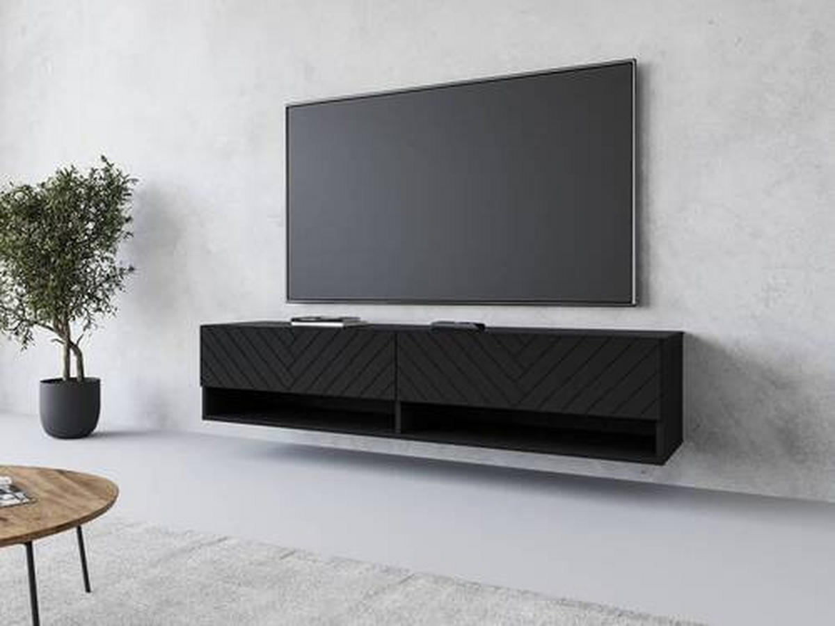 TV-BÄNK 140/30/31 cm  - svart/grå, Basics, trämaterial/plast (140/30/31cm) - P & B