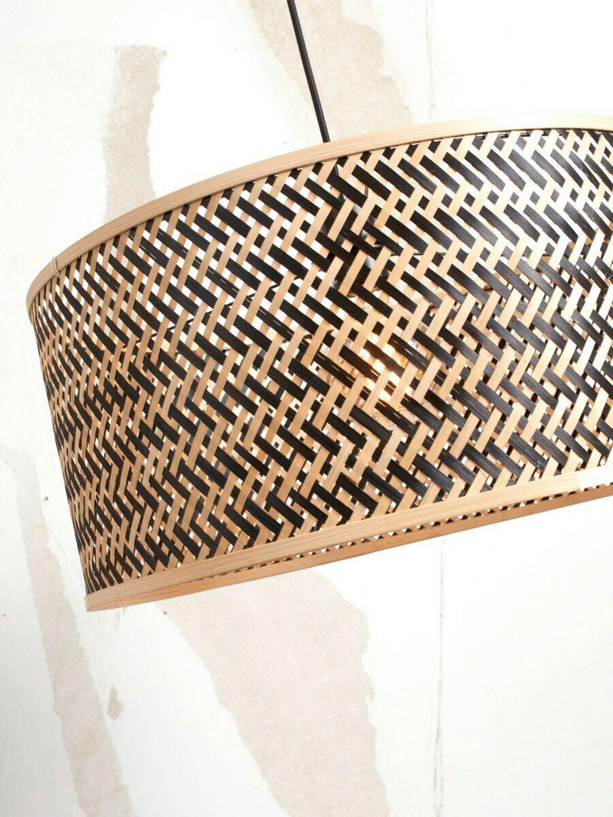 STEHLEUCHTE 58/32/150 cm    - Schwarz/Naturfarben, Trend (58/32/150cm) - Good & Mojo