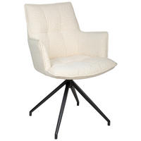 ARMLEHNSTUHL  in Eisen Jacquard  - Creme/Schwarz, Design, Textil/Metall (59/89.5/63cm) - Novel