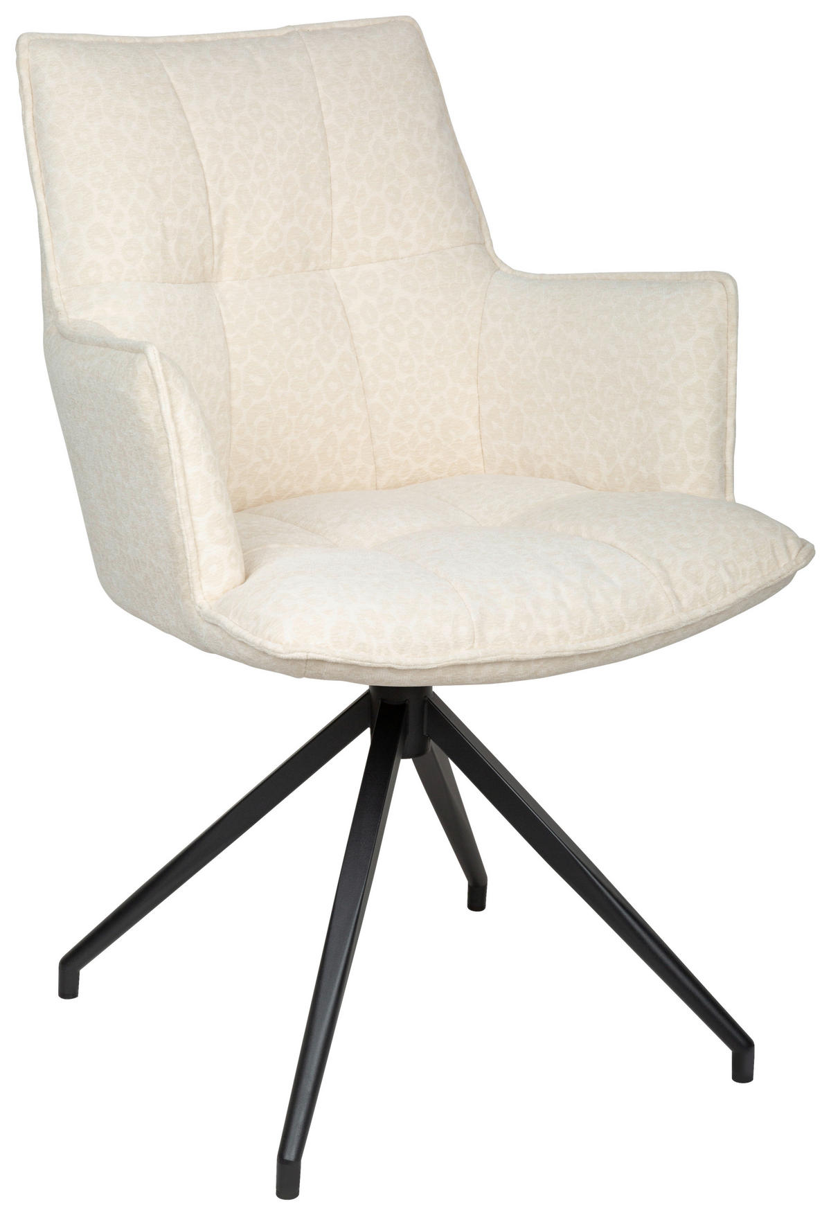 ARMLEHNSTUHL  in Eisen Jacquard  - Creme/Schwarz, Design, Textil/Metall (59/89.5/63cm) - Novel