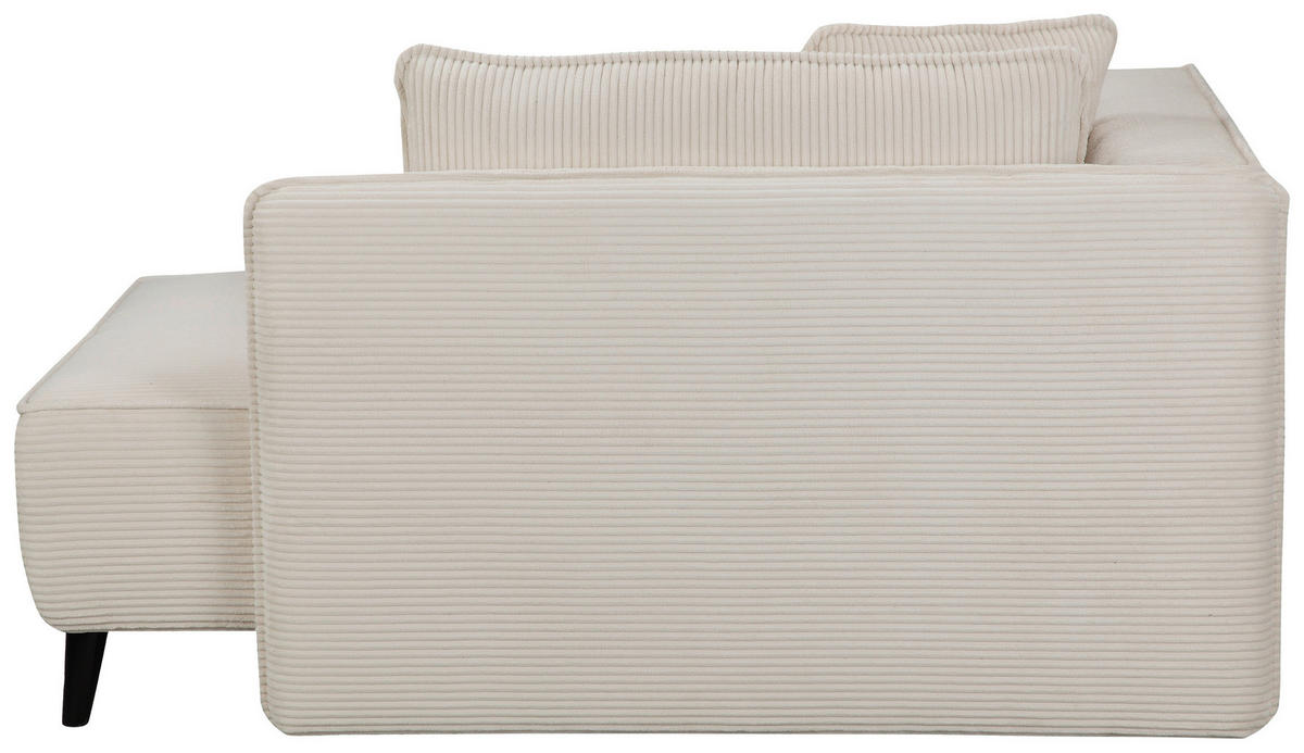 RÉCAMIERE ELIO Creme Cord  inkl. Zierkissen, Rückenkissen  - Creme/Schwarz, Design, Holz/Kunststoff (97/79/150cm) - P & B
