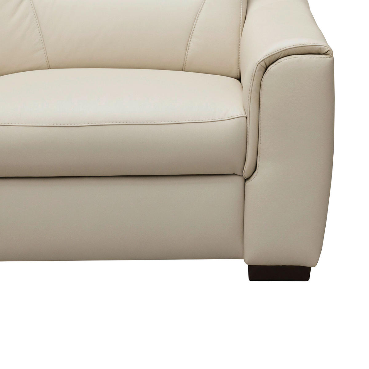 ECKSOFA Creme Echtleder Lederlook Schlaffunktion, Rücken echt, Relaxfunktion, Kopfteilverstellung  - Wengefarben/Creme, Design, Leder/Holz (260/260cm) - Celina Home