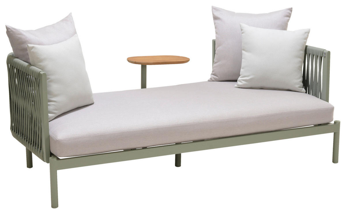 LOUNGESOFA  - Grauweiß/Hellgrün, Design, Holz/Textil (180/69/85cm) - Amatio