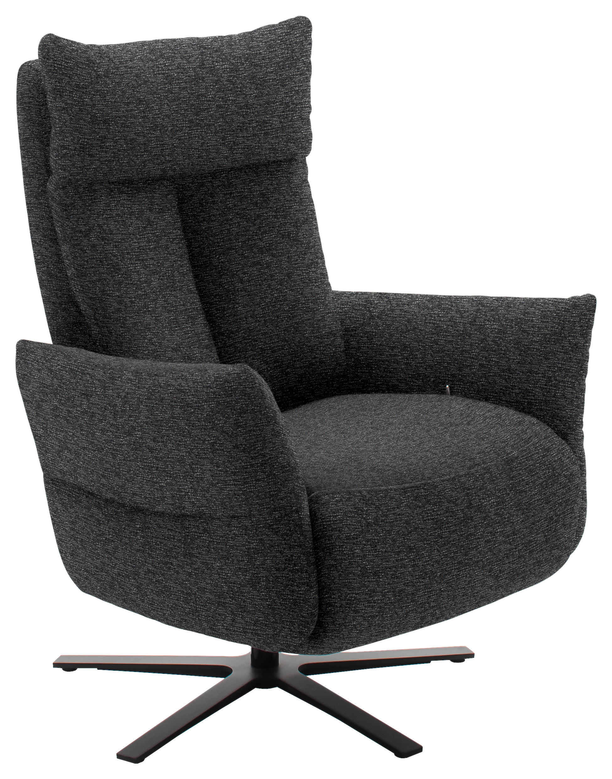 FERNSEHSESSEL Chenille Anthrazit  - Anthrazit/Schwarz, Design, Textil/Metall (74/115/85cm) - Schöner Wohnen