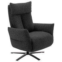 FERNSEHSESSEL in Chenille Anthrazit  - Anthrazit/Schwarz, Design, Textil/Metall (74/115/85cm) - Schöner Wohnen