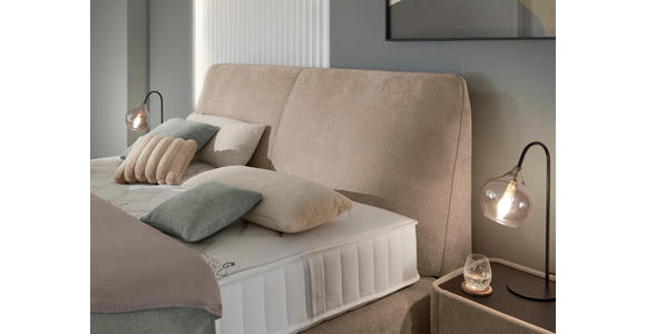 BOXSPRINGBETT 180/200 cm in Beige - Beige/Schwarz, Design, Kunststoff/Textil (180/200cm) - Johann Jakob