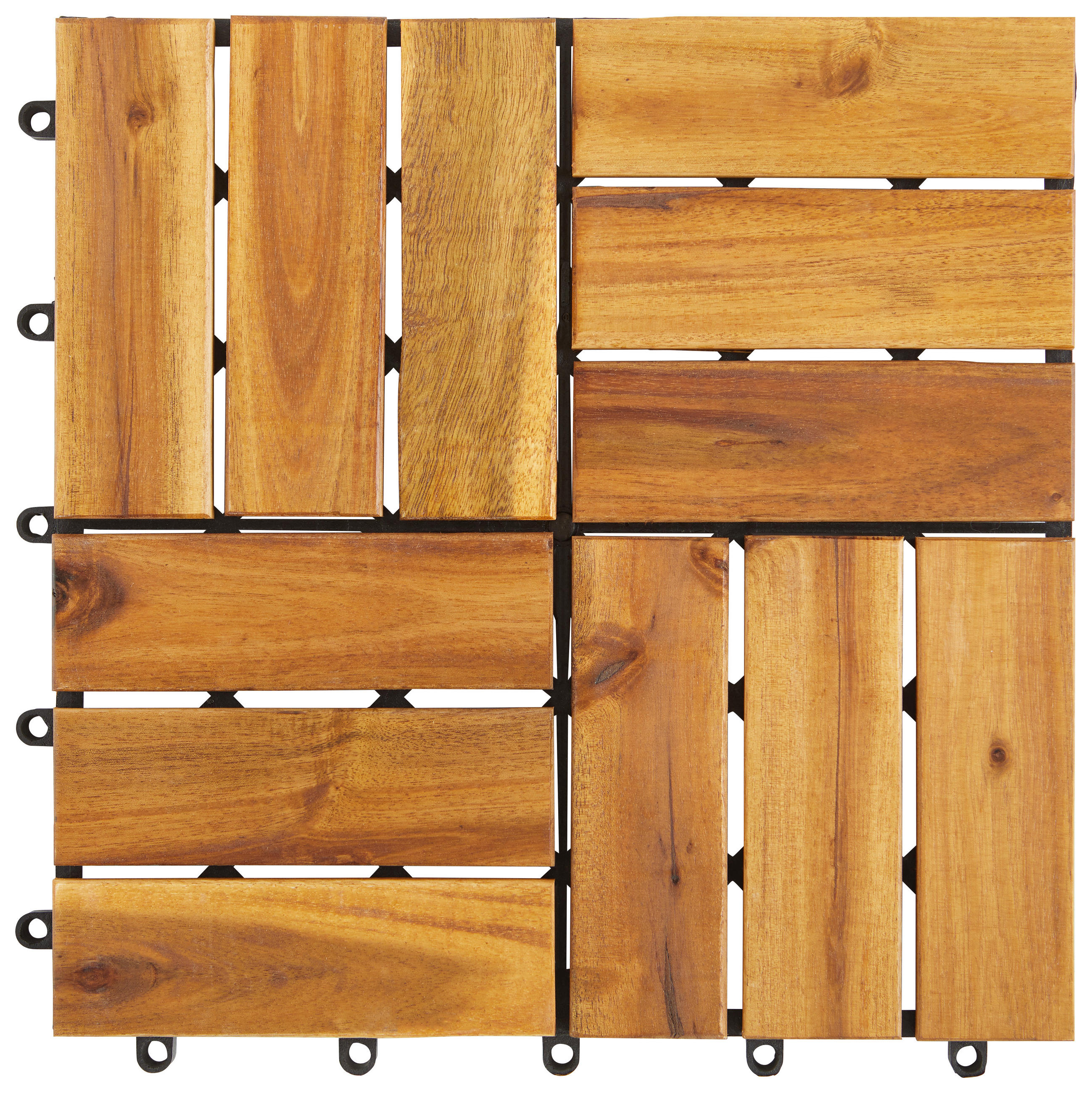 Terrassenfliese 10er Set - Akaziefarben, MODERN, Holz/Kunststoff (30/30/2,4cm) - Ambia Garden