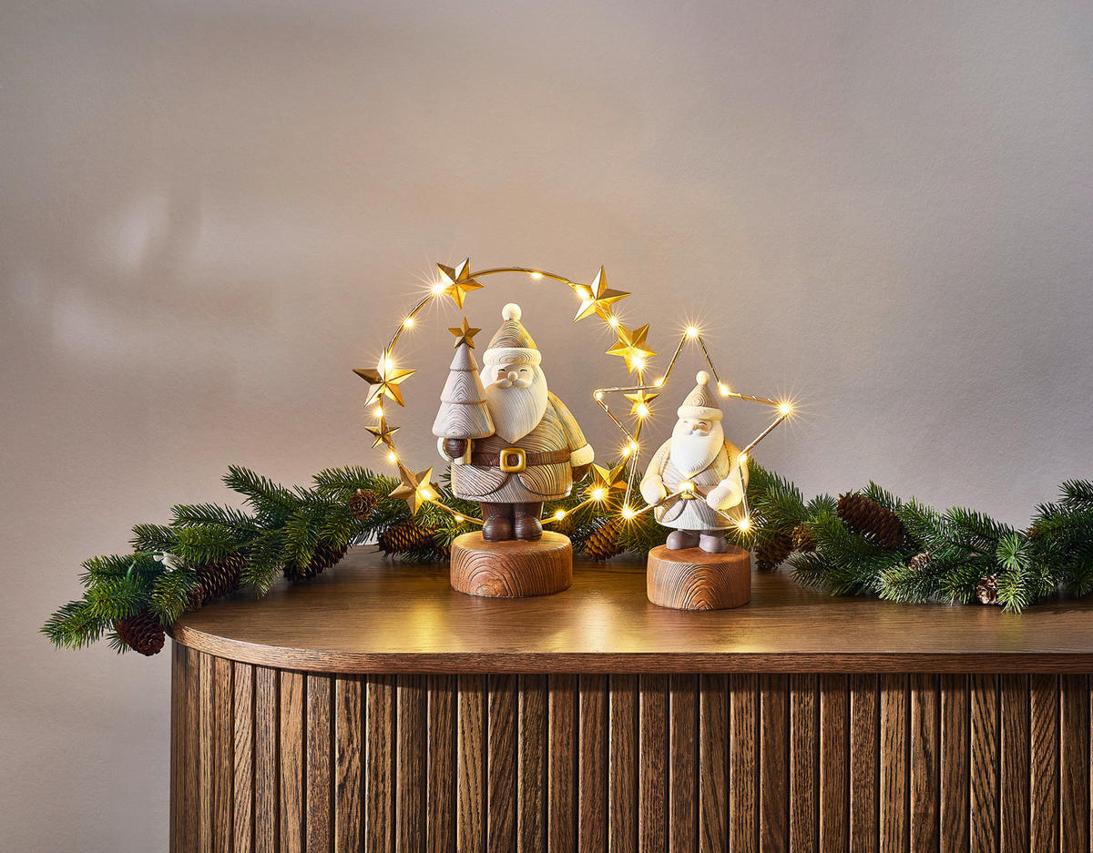 WEIHNACHTSMANN  - Goldfarben/Braun, LIFESTYLE, Kunststoff/Metall (19/24,8/9,5cm) - X-Mas