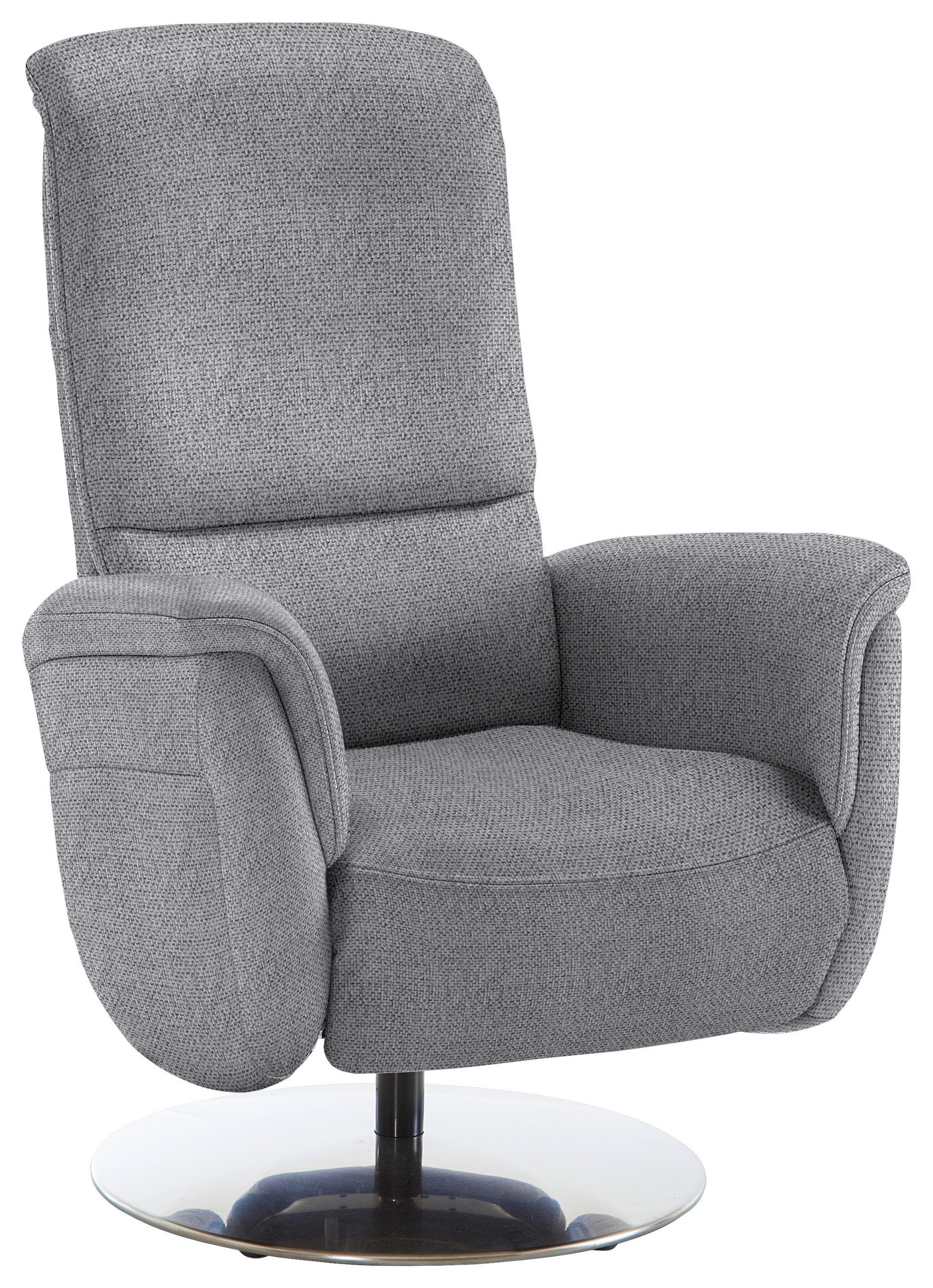 RELAXSESSEL Textil Grau  - Edelstahlfarben/Grau, Konventionell, Textil/Metall (79/112/94cm) - Beldomo Premium