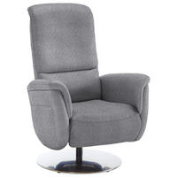 RELAXSESSEL Textil Grau  - Edelstahlfarben/Grau, Konventionell, Textil/Metall (79/112/94cm) - Beldomo Premium