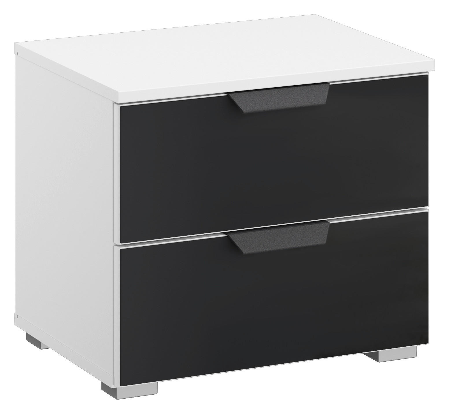 NACHTSCHRANK 47/43/42 cm  - Anthrazit/Alufarben, MODERN, Glas/Holzwerkstoff (47/43/42cm) - Rauch Möbel