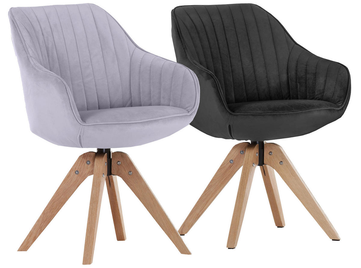 KAROSSZÉK világosszürke  - világosszürke/natúr, Design, textil/fa (60/83/65cm) - Hom`in