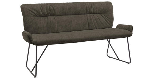 SITZBANK 140/90/62 cm in Braun, Schwarz - Schwarz/Braun, Design, Textil/Metall (140/90/62cm) - Voleo