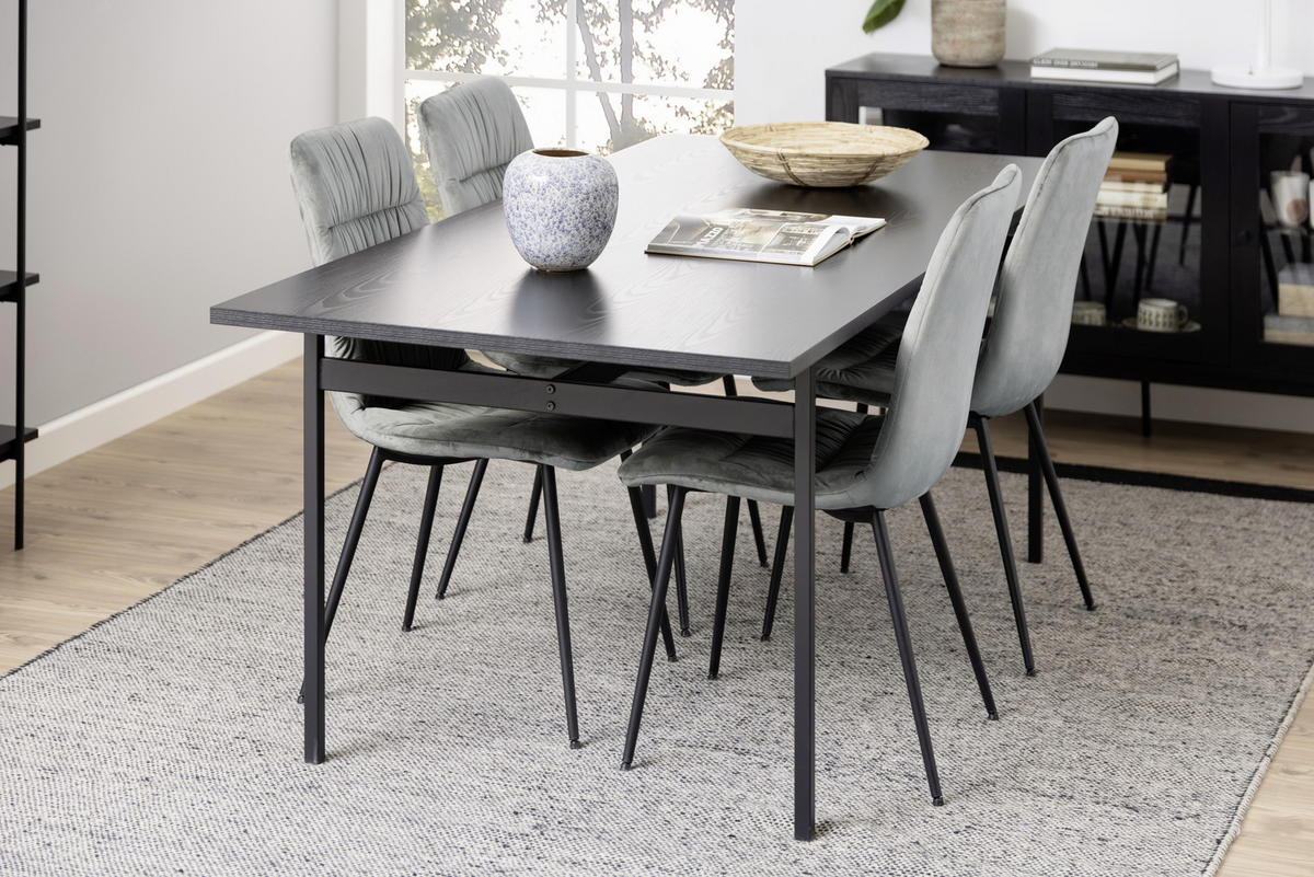 SIDEBOARD  in 140/82/40 cm  - Klar/Schwarz, KONVENTIONELL, Glas/Holzwerkstoff (140/82/40cm) - MID.YOU