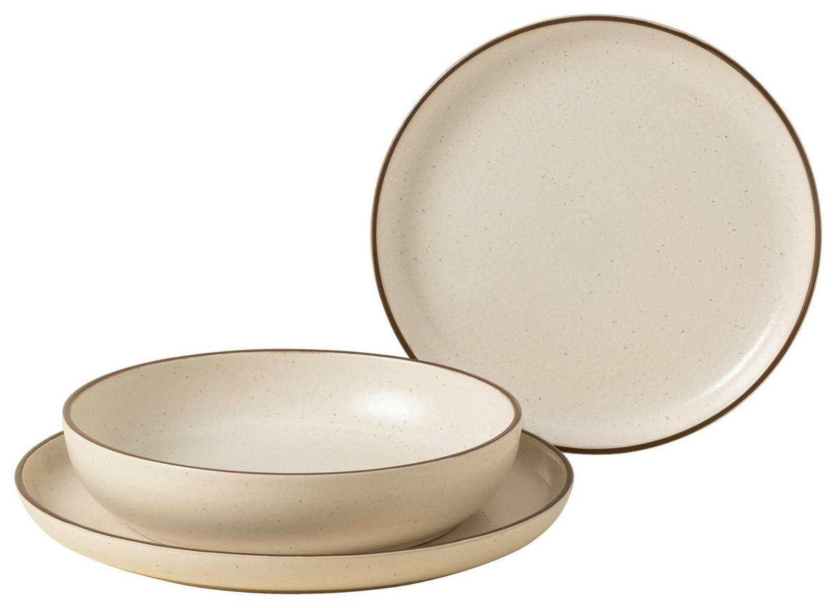 KOMBISERVICE Braun, Beige PACIFICA 12-teilig 4 Personen  - Beige/Braun, Basics, Keramik - Costa Nova
