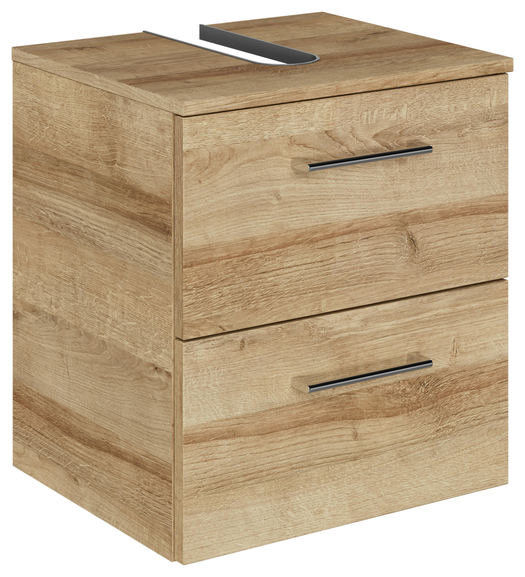 WASCHBECKENUNTERSCHRANK 45/49,8/38,3 cm  - Chromfarben/Hellbraun, KONVENTIONELL, Holzwerkstoff/Metall (45/49,8/38,3cm) - Sadena