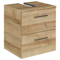 WASCHBECKENUNTERSCHRANK 45/49,8/38,3 cm  - Chromfarben/Hellbraun, KONVENTIONELL, Holzwerkstoff/Metall (45/49,8/38,3cm) - Sadena