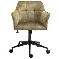 DREHSTUHL  in Samt Olivgrün  - Schwarz/Olivgrün, MODERN, Kunststoff/Textil (60/90/61cm) - MID.YOU