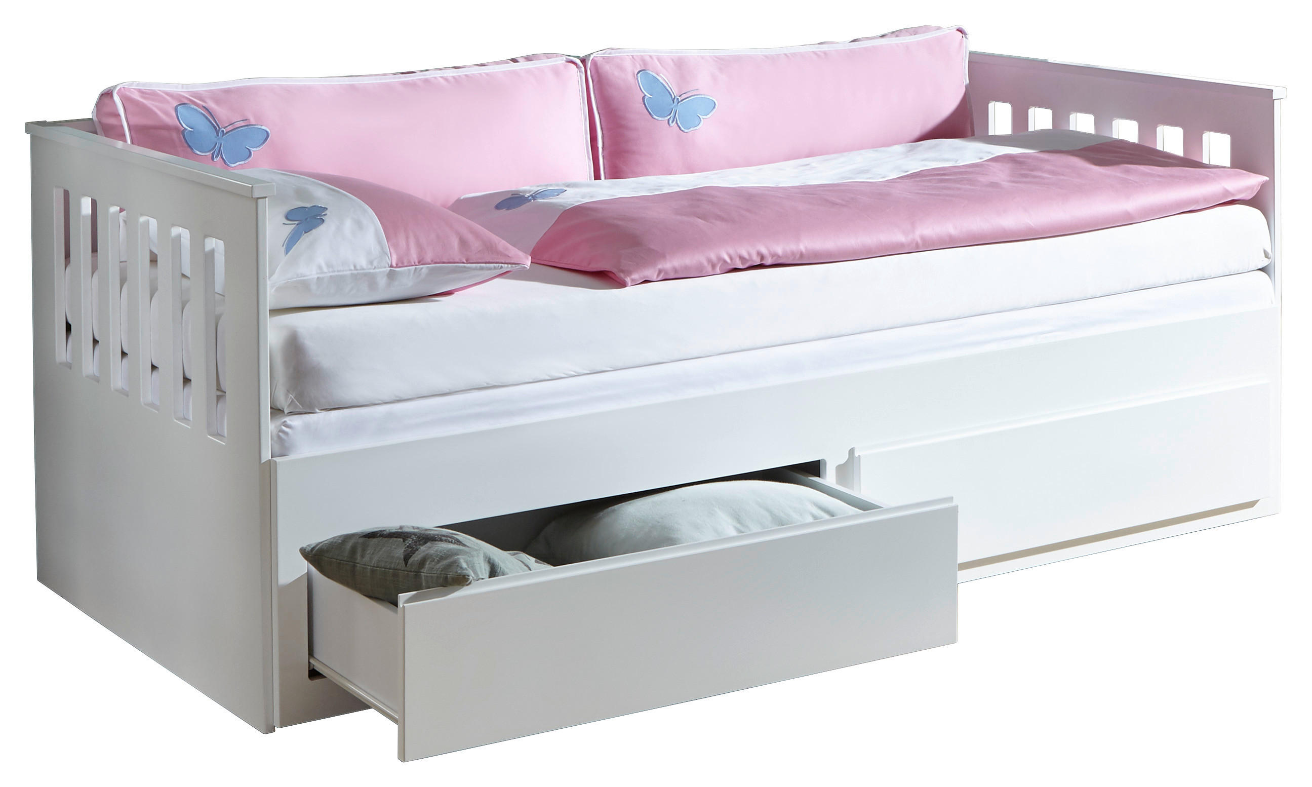 AUSZIEHBETT 90-180/200 cm  in Weiß  - Weiß, KONVENTIONELL, Holz/Holzwerkstoff (90-180/200cm) - Carryhome
